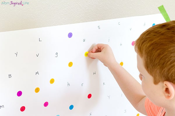 Letter matching I-spy activity that kids LOVE!
