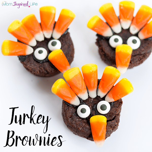 These turkey brownies are super easy to make and perfect for Thanksgiving parties!