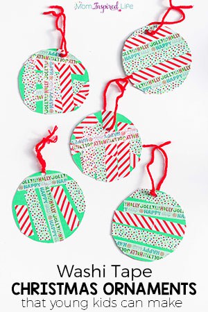 Washi Tape Christmas Ornaments that Young Kids Can Make
