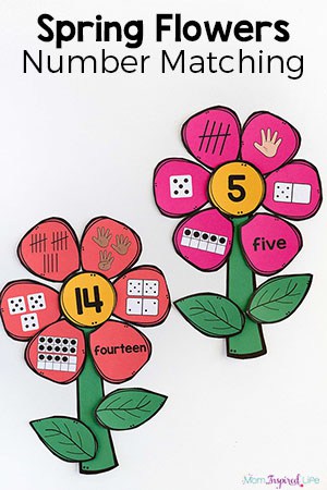 Free Printable Flower Number Matching Activity