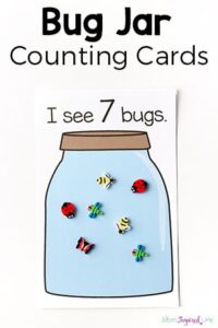This bug jar counting game and the printable counting cards make learning to count fun and engaging for toddlers and preschoolers. Your kids will love it!