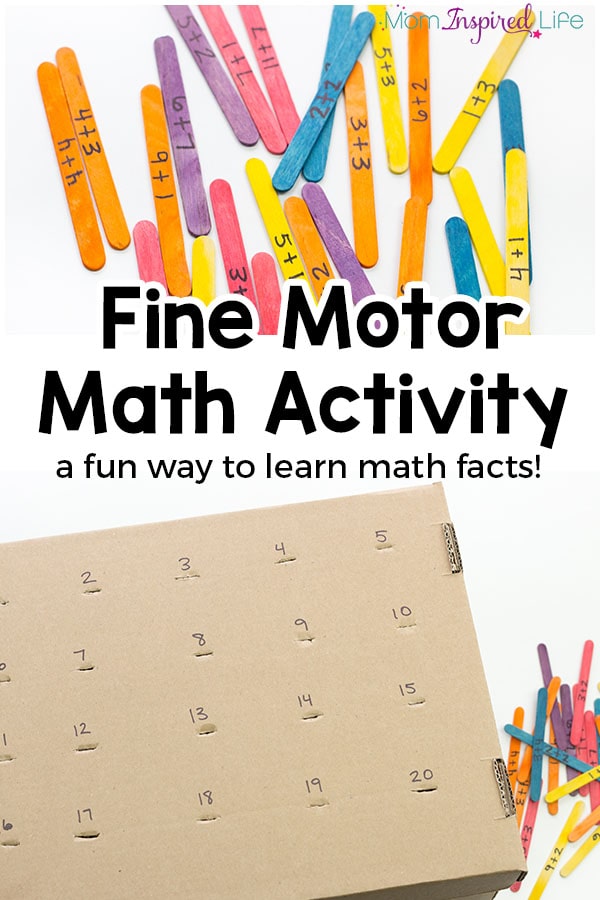 A fine motor math facts activity that makes learning math fun! This hands-on math activity for kindergarten, first grade, second grade and third grade is so much better than flashcards!