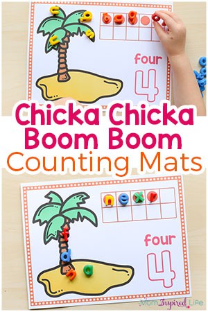 This Chicka Chicka Boom Boom math activity is perfect for your preschool lesson plans! Combine literacy and math with this hands-on math activity!