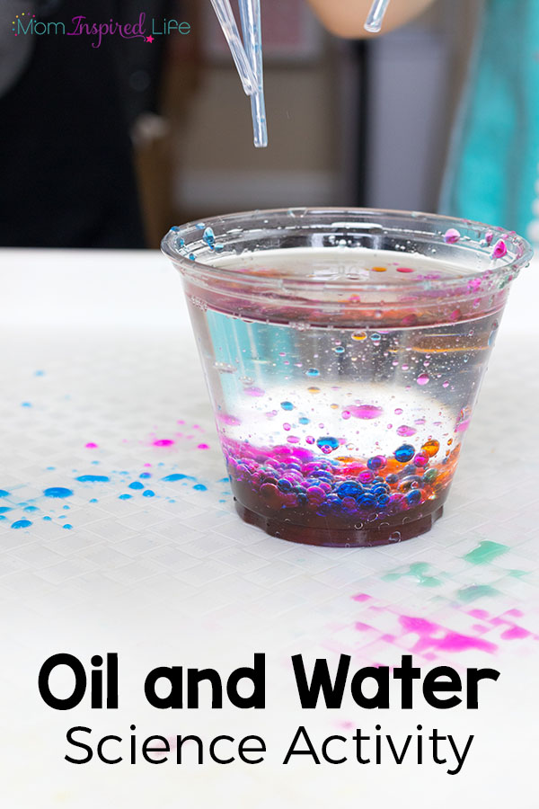 This oil and water science exploration is a fun science experiment for preschoolers and kids in early elementary.