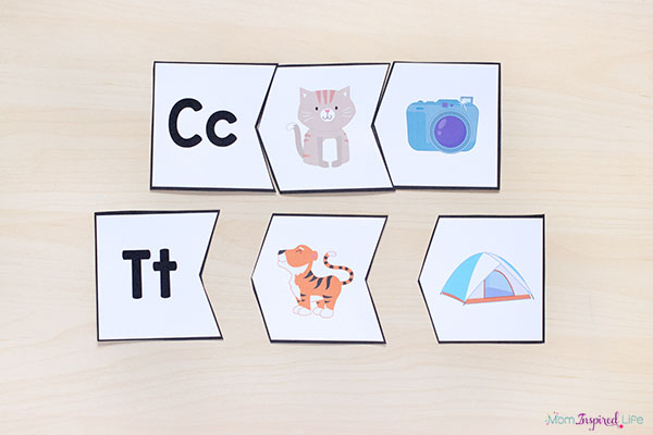 Alphabet puzzles for learning beginning sounds. 