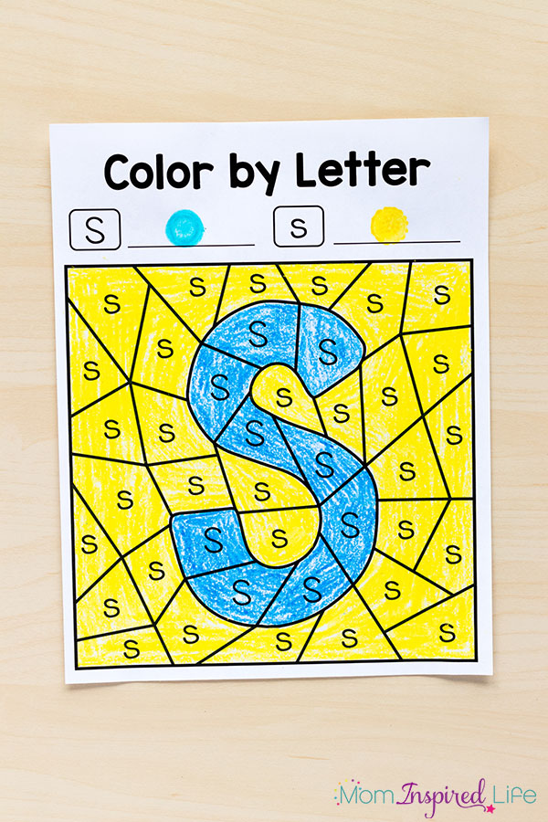 Color by letter alphabet printables. Discover the mystery letter!