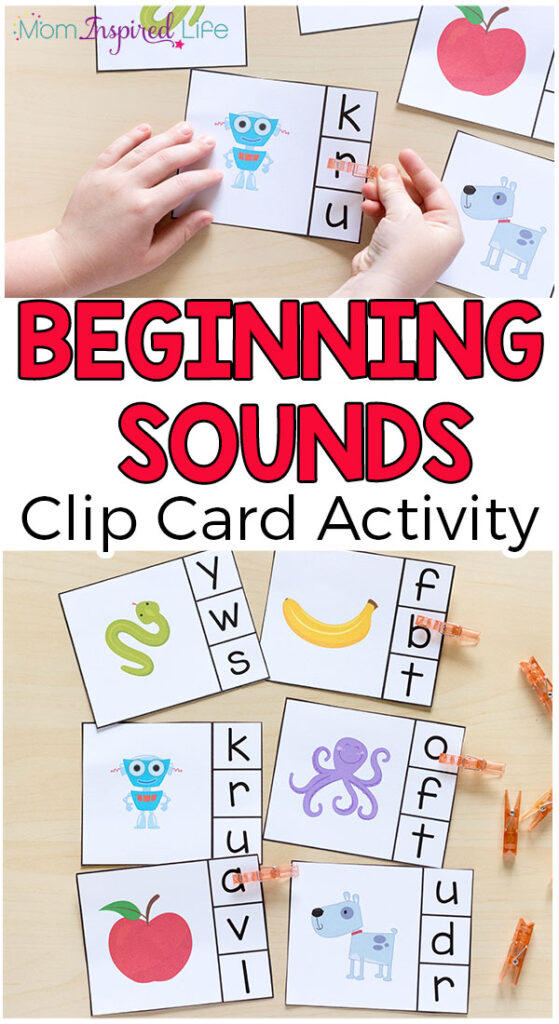 Beginning sounds clip cards help children learn letters, letter sounds and develop fine motor skills. This literacy center idea is perfect for preschool and kindergarten.