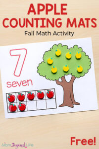 These apple counting mats are perfect for fall! From number identification to counting to one to one correspondence, this apple math activity covers it all!