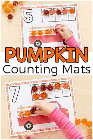 These pumpkin counting mats are a great way to teach preschool and kindergarten students number sense and counting. A fun fall math activity!