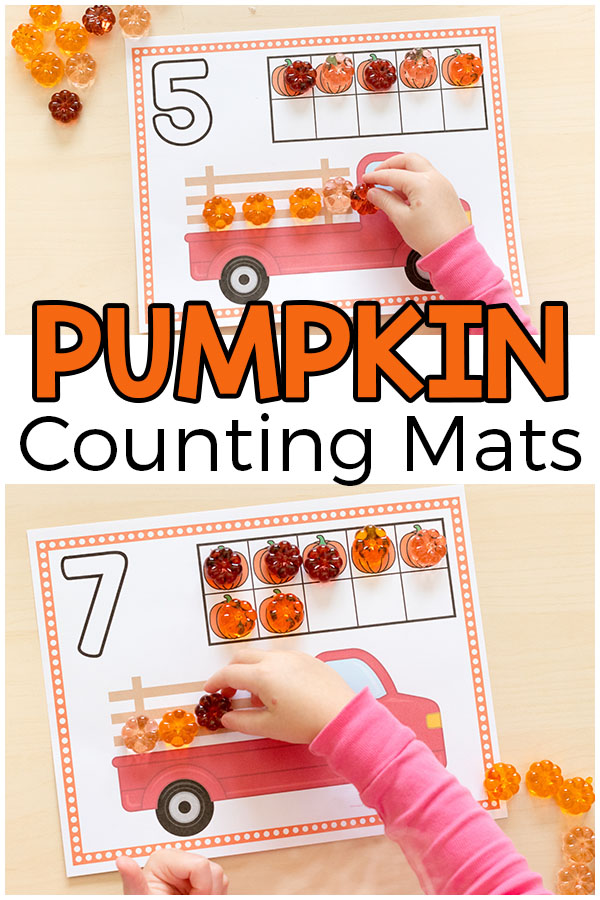 These pumpkin counting mats are a great way to teach preschool and kindergarten students number sense and counting. A fun fall math activity!