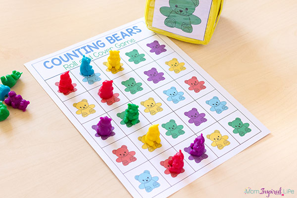 Teaching math skills with counting bears.