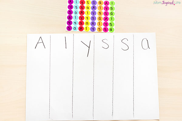 Name learning activity for preschool and pre-k.