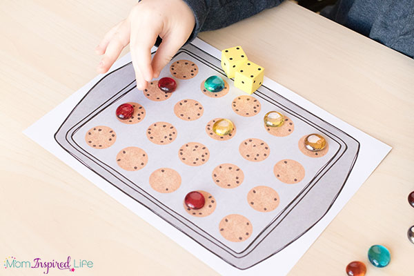 Cookie addition math game. A hands-on way to learn to add numbers. 
