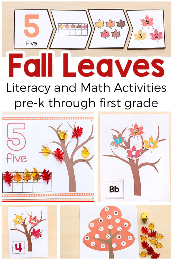Printable fall leaves and trees activities for preschool, pre-k, kindergarten and first grade. Fun fall activities for kids!