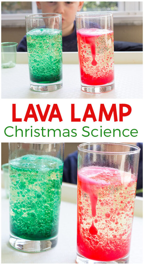You have to try this Christmas lava lamp science experiment with your kids! It is a fun and exciting way to add Christmas science to your holiday plans!