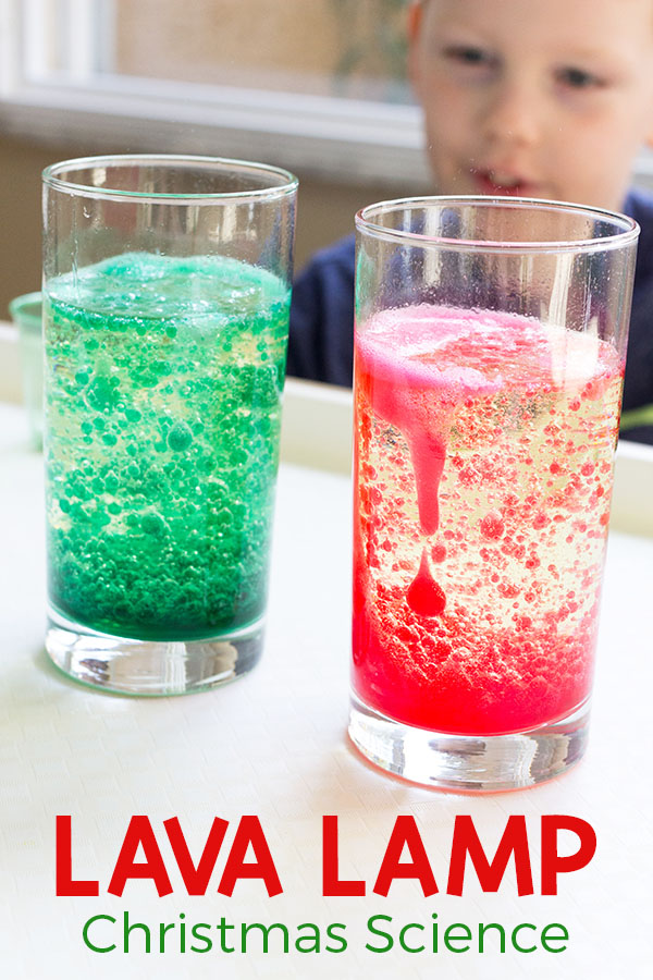 This Christmas lava lamp science experiment is a fun and exciting science activity for this holiday season.