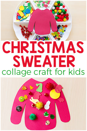 Christmas Sweater Collage Craft for Kids
