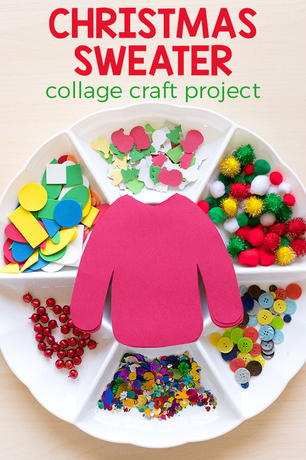 Decorate an ugly Christmas sweater craft activity for kids.