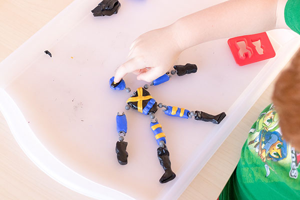 Designing action figures. A fun STEAM activity for kids.