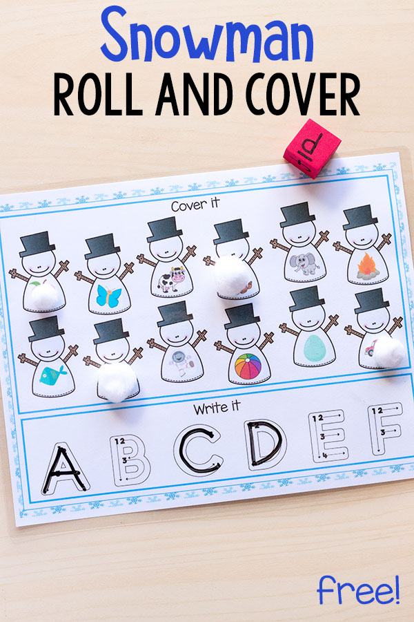 These snowman roll and cover mats make learning number sense and letter sounds fun and engaging for kids. These are perfect for winter centers or homeschool!