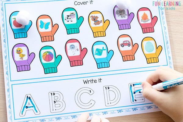 Learn letters and numbers with these cute winter math and literacy centers.