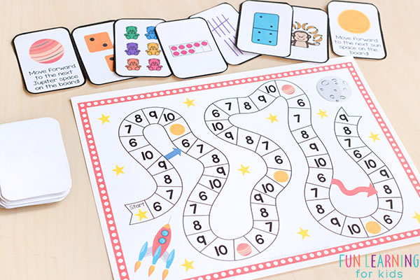 Learning numbers 6-10 board game.