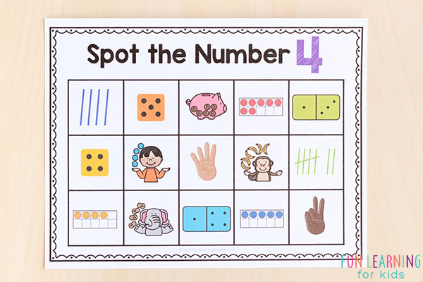 Spot the number mats for teaching numbers and counting.