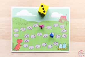 Dinosaur Board Game Counting Free Printable Activity