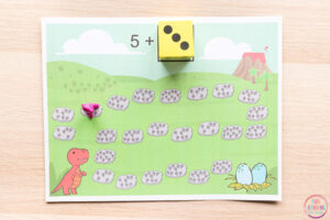 Dinosaur Board Game Counting Free Printable Activity