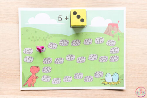 Dinosaur Board Game Counting Free Printable Activity