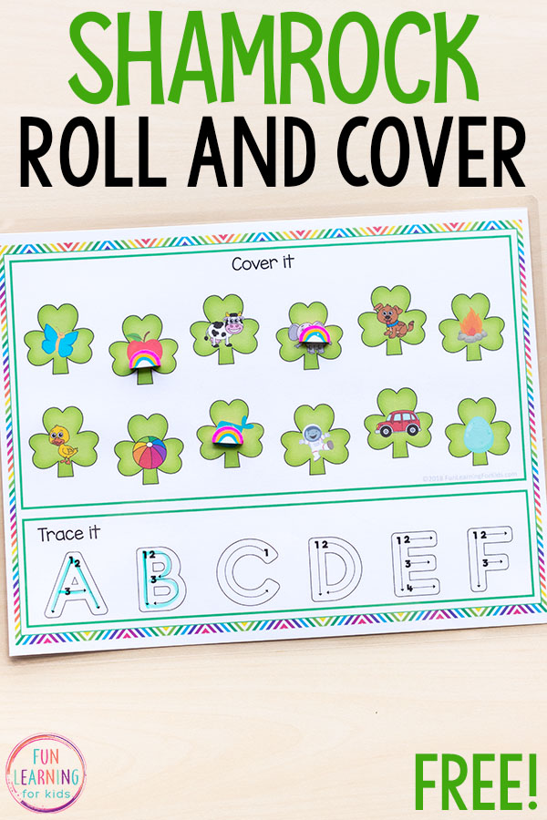 This shamrock roll and cover letter sounds activity will make learning letters a fun, hands-on experience this St. Patrick's Day! It is perfect for literacy centers and kids in preschool and kindergarten.