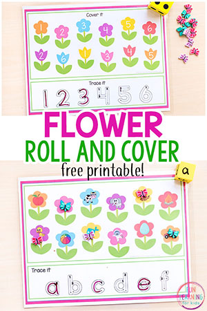 Spring Flower Roll and Cover Printable Mats