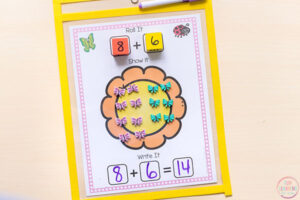 Flower addition and subtraction mats.