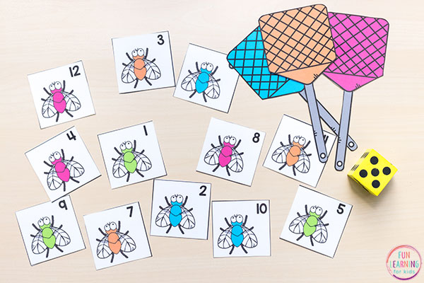 Swat the number math center game.