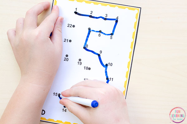 Teach numbers with connect the dots printables.