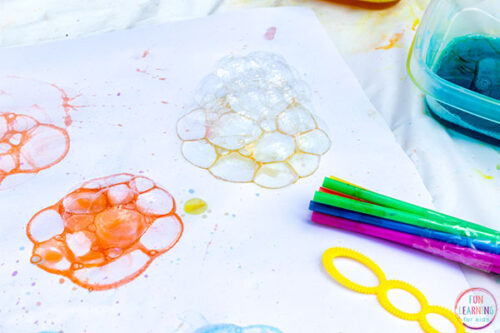 Bubble Painting Process Art Activity for Kids