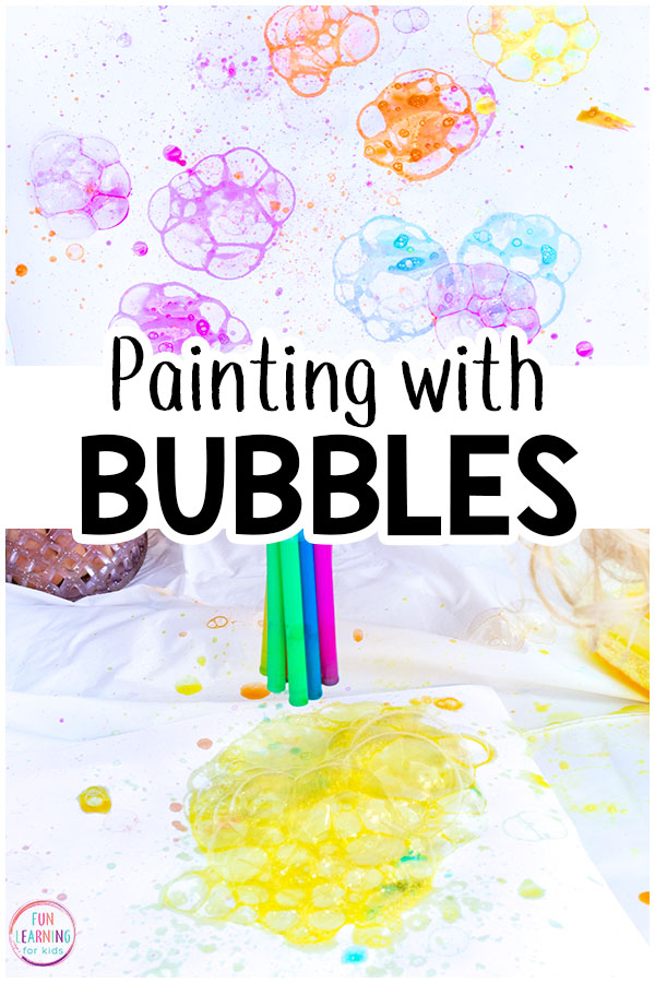 Painting with bubbles is the perfect art activity for summer or spring. Your kids are going to have a blast while bubble painting!
