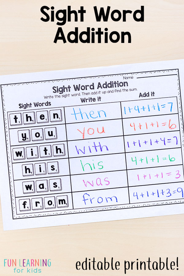 Combine literacy and math with this word work addition activity. 