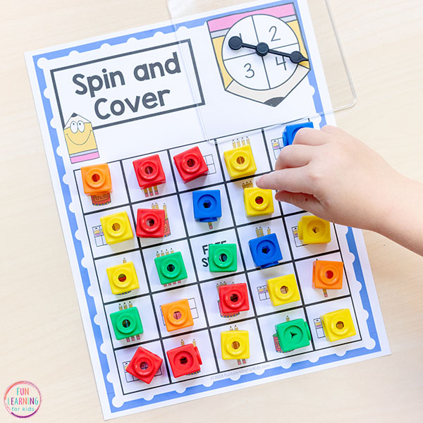 Back to school math game for math centers or morning tubs.