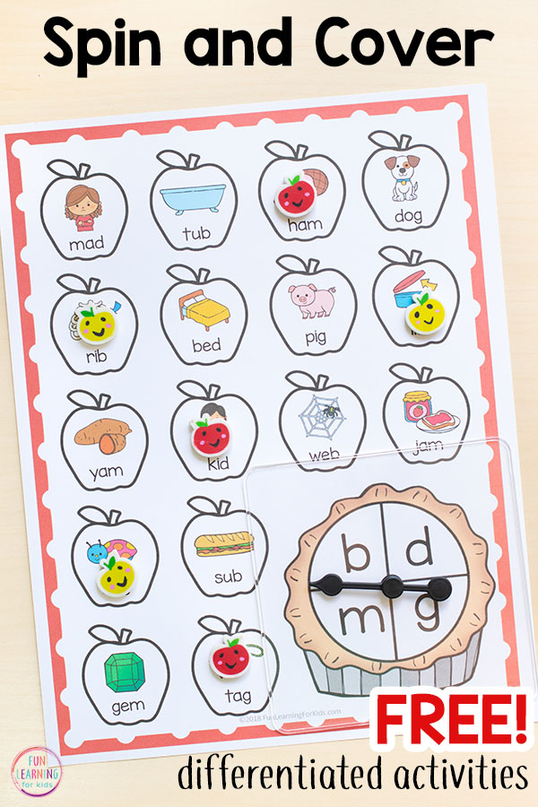 Get this free differentiated ending sounds game for fall.