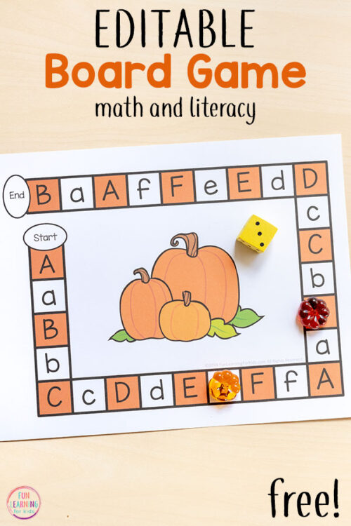 Pumpkin Editable Board Game Free Printable
