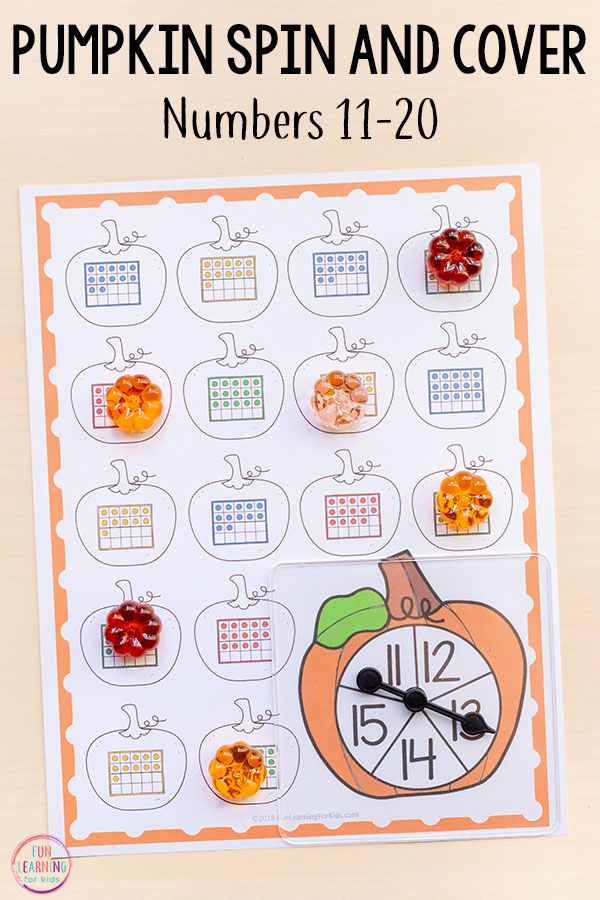 Pumpkin themed differentiated math games for you fall centers.