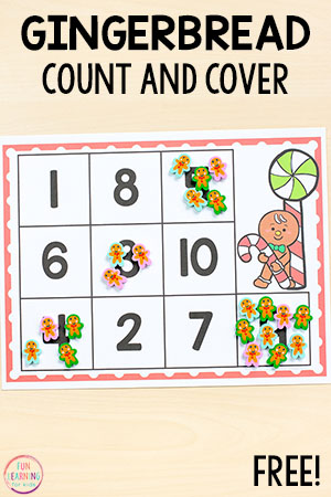 Gingerbread Count and Cover Free Printable Mats
