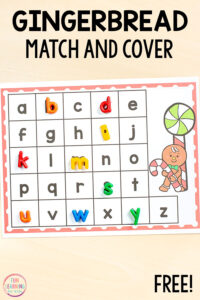 Gingerbread Match and Cover the Alphabet Printable
