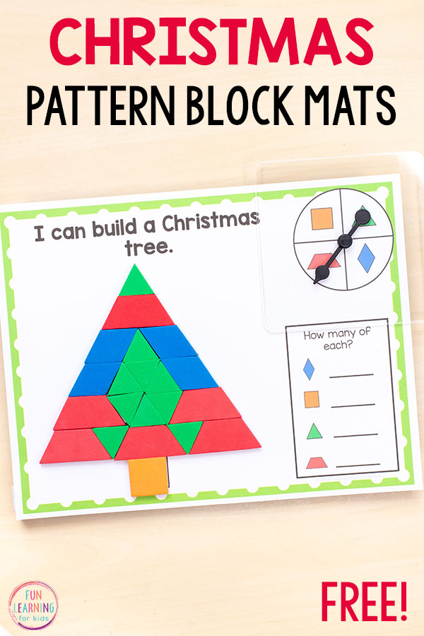 Christmas pattern block mats are so much fun and perfect for Christmas math centers!