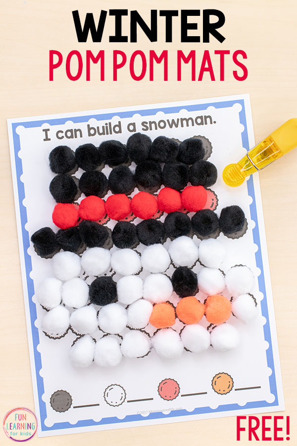 These winter fine motor mats are so much fun and sure to give your preschool and kindergarten students lots of fine motor practice!