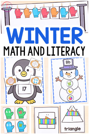 Winter Math and Literacy Activities for Preschool and Kindergarten