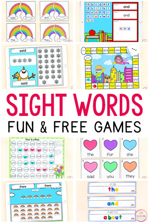 Fun sight word activities for kids.
