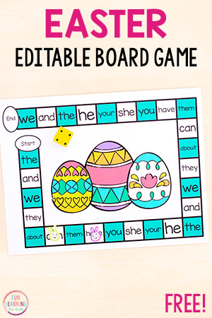 Editable Easter Board Game Free Printable