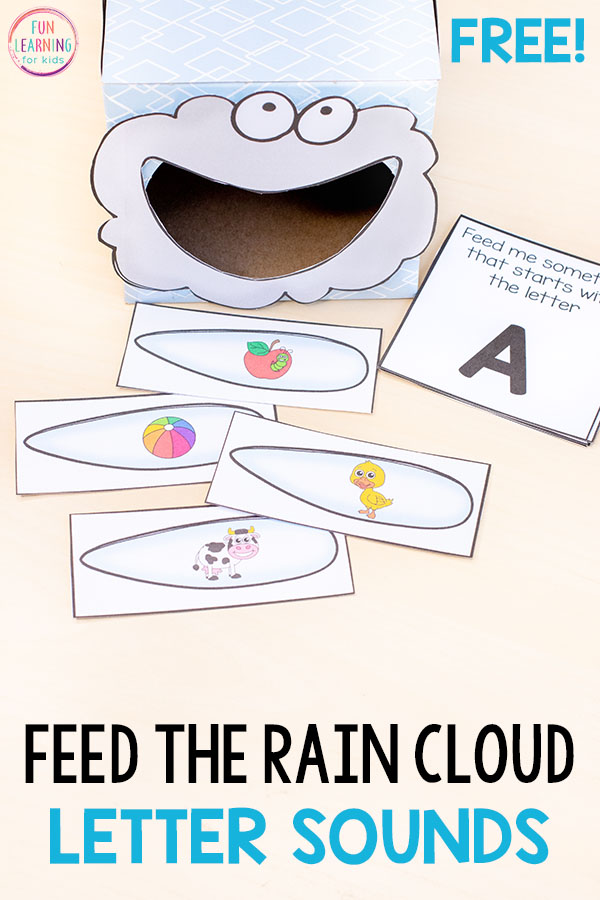 Feed the rain cloud letters sounds for a fun spring alphabet activity. 